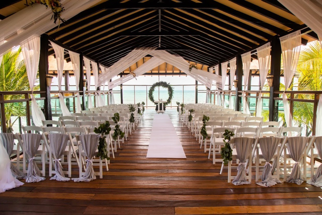 Destination wedding pier venue