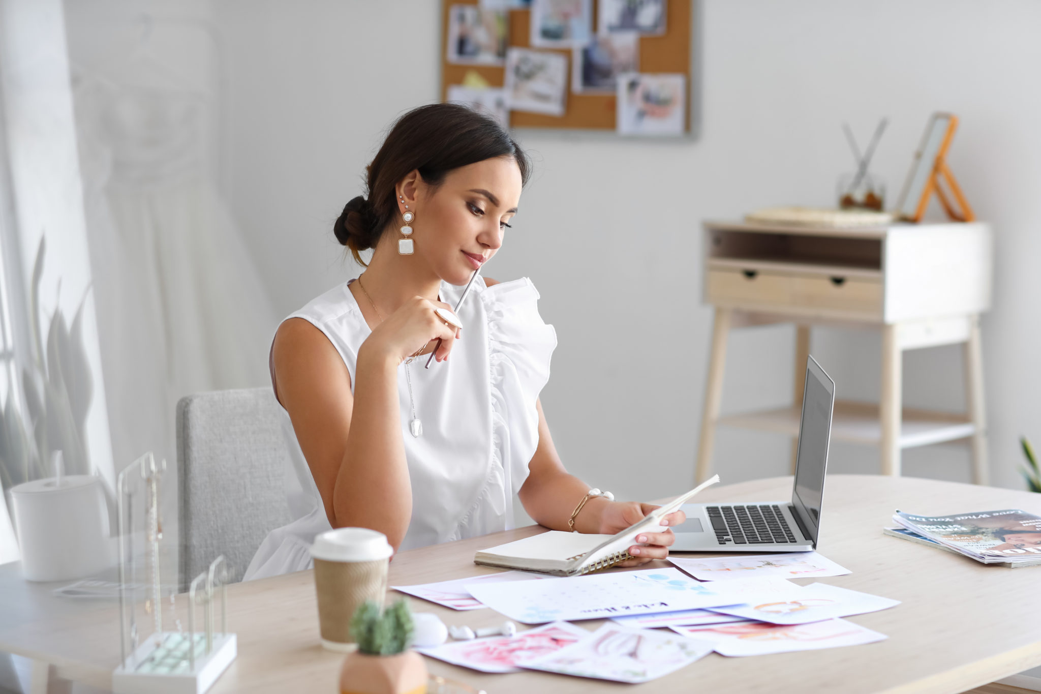 Wedding planning at desk