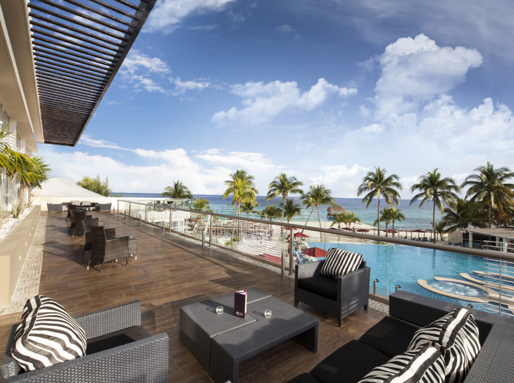 The Fives Beach Terrace overlooking the pool and beach