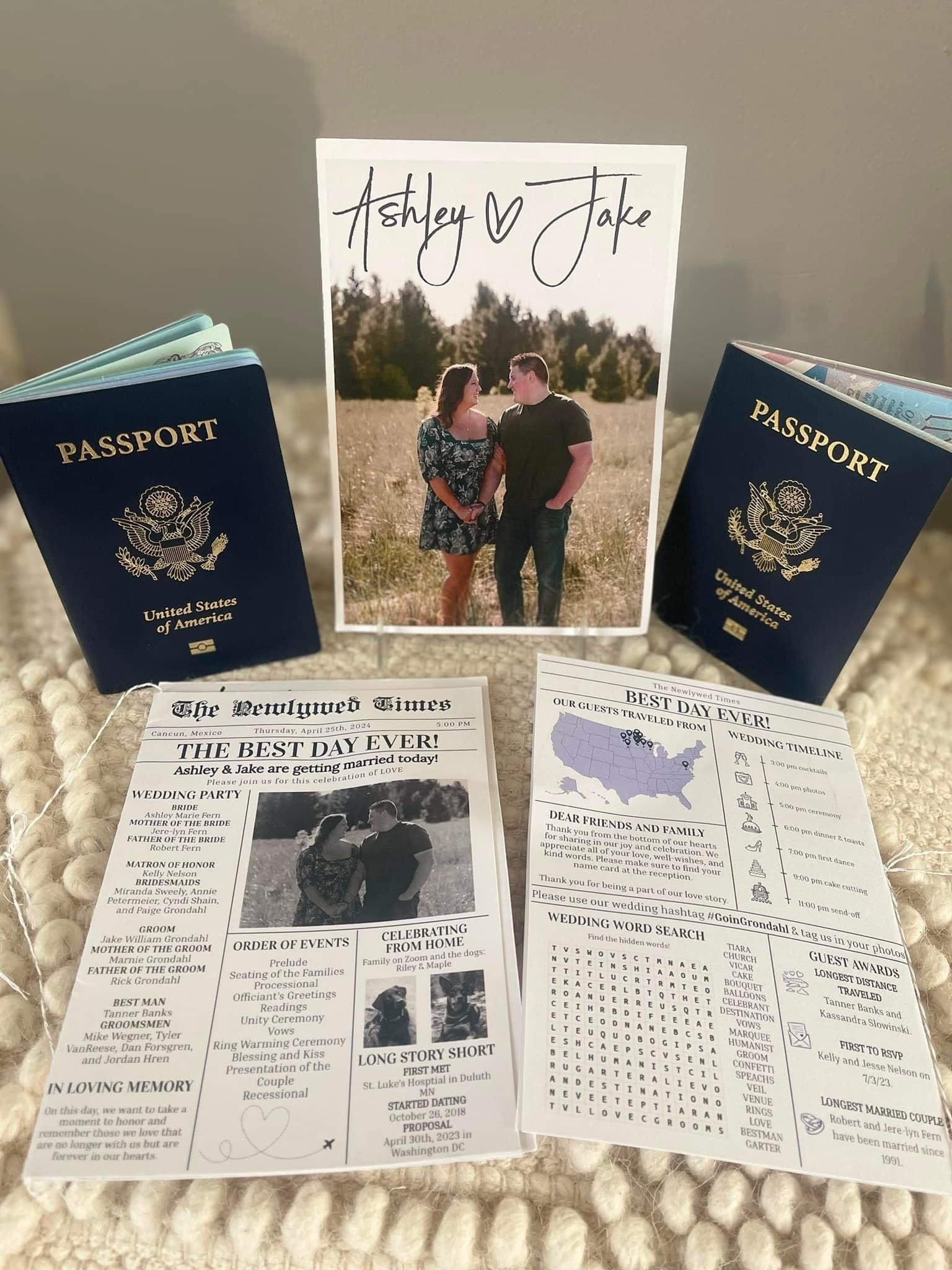 Wedding program and save the dates