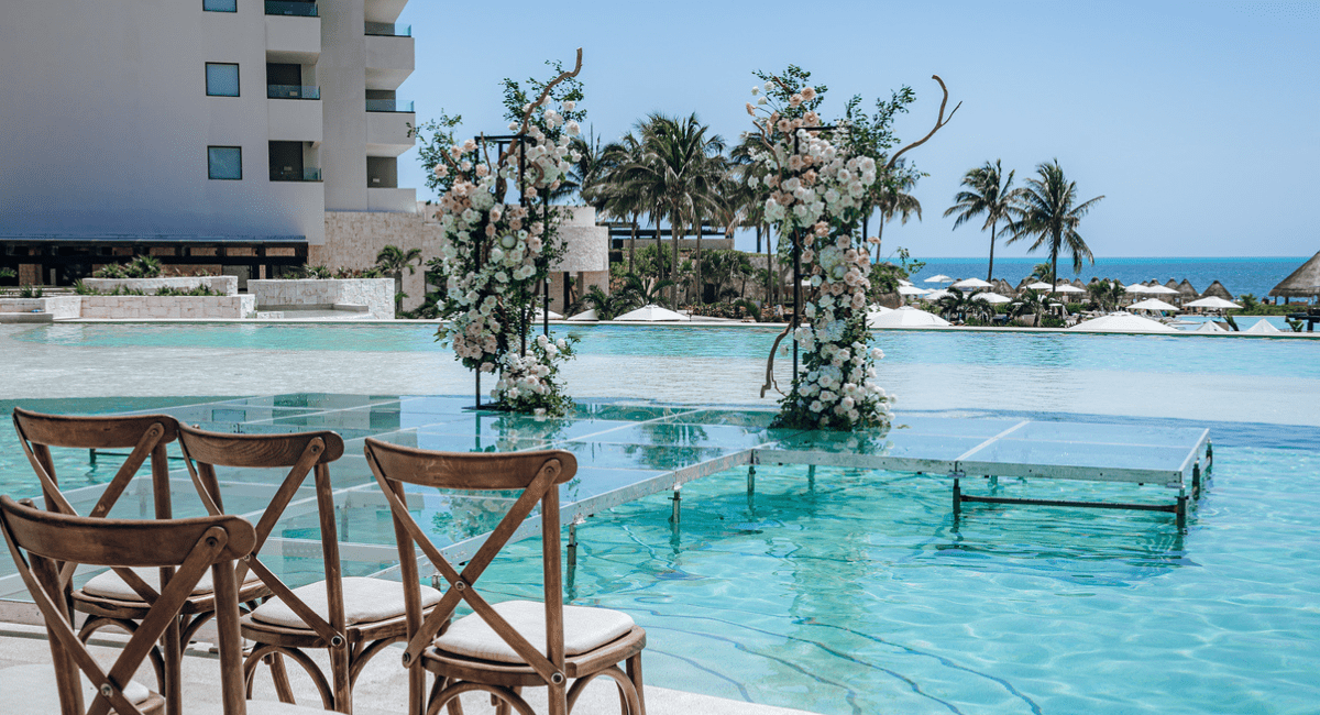 Overwater-Wedding-Ceremony-Mexico Destination wedding overwater & pier venues in Mexico