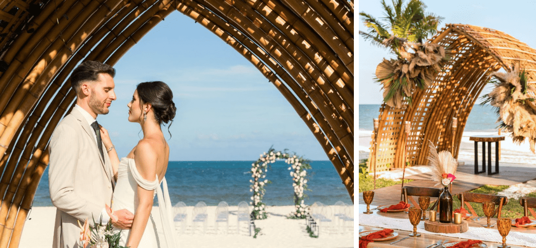 Hyatt Zilara Riviera Maya oceanfront gazebo venue set up for wedding ceremony