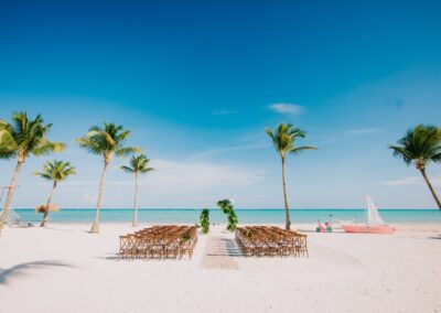 beach wedding set up