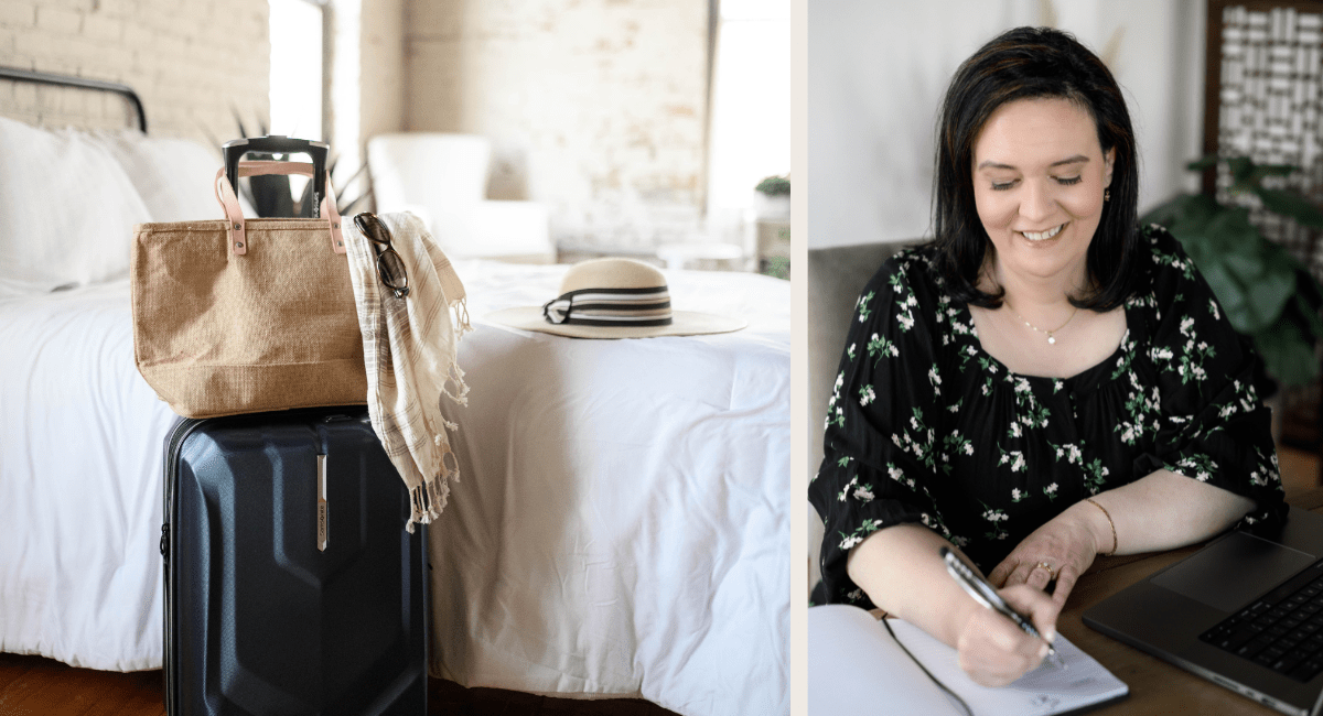 Luggage packed and ready for destination wedding while checking off wedding budget tips