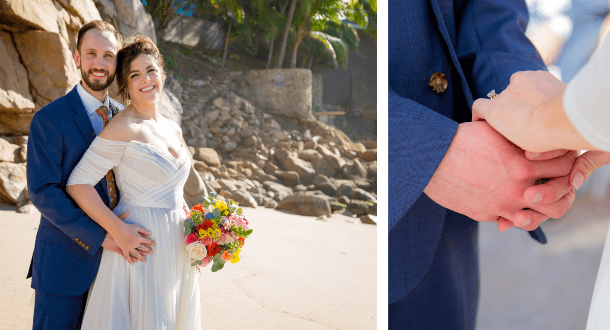 Beach destination wedding ceremony at a tropical resort planned by a destination wedding travel agent